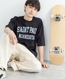 別注 ビッグシルエット カレッジロゴTEE