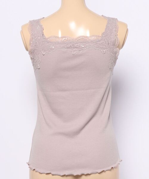 VIS（ビス）の「【前後2WAY】レース付きVネックタンクトップ（タンクトップ・レディース・ブラック/ホワイト/ピンク・FREE）」の5枚目の写真