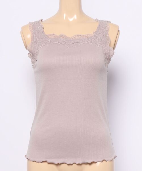 VIS（ビス）の「【前後2WAY】レース付きVネックタンクトップ（タンクトップ・レディース・ブラック/ホワイト/ピンク・FREE）」の6枚目の写真