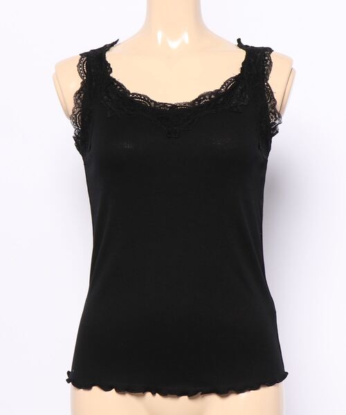 VIS（ビス）の「【前後2WAY】レース付きVネックタンクトップ（タンクトップ・レディース・ブラック/ホワイト/ピンク・FREE）」の12枚目の写真