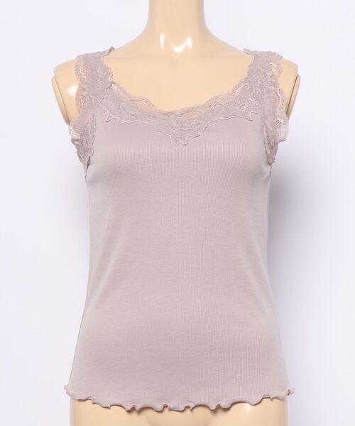 VIS（ビス）の「【前後2WAY】レース付きVネックタンクトップ（タンクトップ・レディース・ブラック/ホワイト/ピンク・FREE）」の14枚目の写真