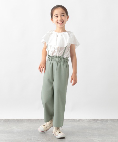 GLOBAL WORK（グローバルワーク）の「イージーケアサス付きパンツ/キッズ/941206（その他パンツ・キッズ・ブラック/グレー/アイボリー/ミント・140cm/150cm/160cm/110cm/100cm/120cm/130cm）」の4枚目の写真