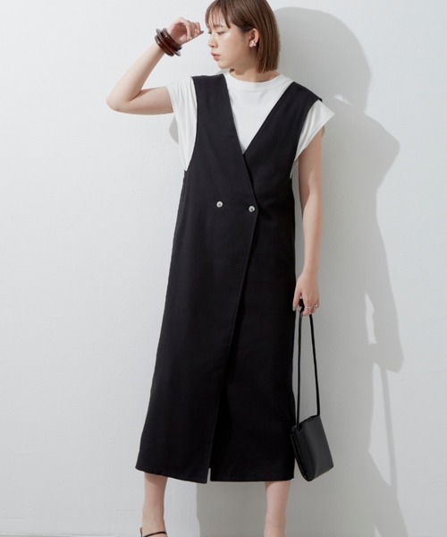 Aunt Marie's(アントマリーズ)の「リネンダブルジャンスカ / ジレ【低身長向けSサイズ有】(ワンピース・レディース・カーキ/アイボリー/ブラック・FREE/SMALL)」の14枚目の写真