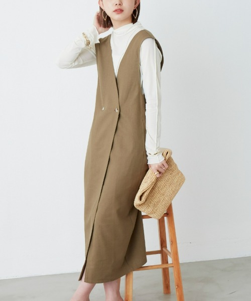 Aunt Marie's(アントマリーズ)の「リネンダブルジャンスカ / ジレ【低身長向けSサイズ有】(ワンピース・レディース・カーキ/アイボリー/ブラック・FREE/SMALL)」の21枚目の写真