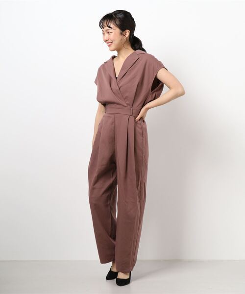 ＪＵＧＬＡＮＳ（ユグランス）の「☆ T/R/Puツイル ２wayオールインワン（つなぎ/オールインワン・レディース・ブラック/ベージュ/ブラウン/グレー・FREE）」の4枚目の写真