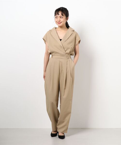 ＪＵＧＬＡＮＳ（ユグランス）の「☆ T/R/Puツイル ２wayオールインワン（つなぎ/オールインワン・レディース・ブラック/ベージュ/ブラウン/グレー・FREE）」の3枚目の写真