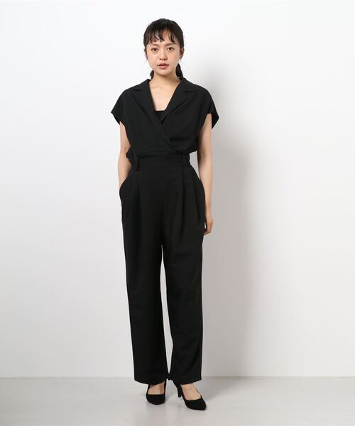 ＪＵＧＬＡＮＳ（ユグランス）の「☆ T/R/Puツイル ２wayオールインワン（つなぎ/オールインワン・レディース・ブラック/ベージュ/ブラウン/グレー・FREE）」の2枚目の写真