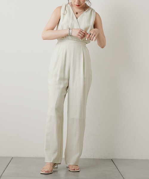 Chico(チコ)の「【SALON by Chico】バックリボンノースリーブコンビネゾン(つなぎ/オールインワン・レディース・ピンク/ライトベージュ・FREE)」の20枚目の写真