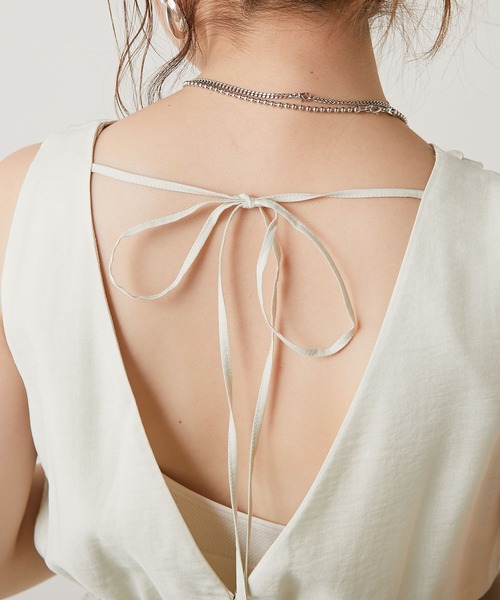 Chico(チコ)の「【SALON by Chico】バックリボンノースリーブコンビネゾン(つなぎ/オールインワン・レディース・ピンク/ライトベージュ・FREE)」の13枚目の写真