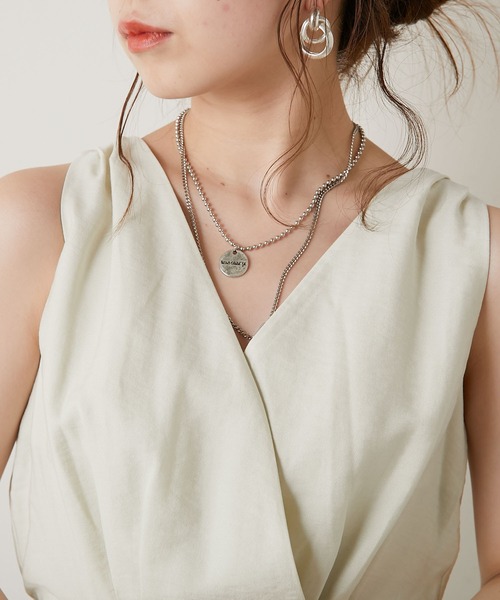 Chico(チコ)の「【SALON by Chico】バックリボンノースリーブコンビネゾン(つなぎ/オールインワン・レディース・ピンク/ライトベージュ・FREE)」の7枚目の写真