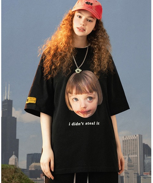 MAMC(エムエーエムシー)の「『MAMC/エムエーエムエーシー』Ice cream kid TEE/アイスクリームキッズデザイン 半袖Tシャツ(Tシャツ/カットソー・レディース・ブラック/ピンク・L)」の5枚目の写真