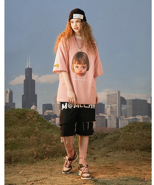 MAMC(エムエーエムシー)の「『MAMC/エムエーエムエーシー』Ice cream kid TEE/アイスクリームキッズデザイン 半袖Tシャツ(Tシャツ/カットソー・レディース・ブラック/ピンク・L)」の13枚目の写真