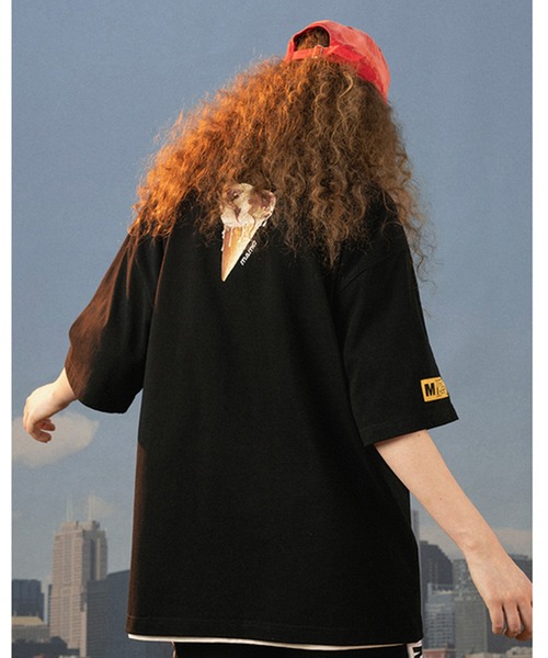 MAMC(エムエーエムシー)の「『MAMC/エムエーエムエーシー』Ice cream kid TEE/アイスクリームキッズデザイン 半袖Tシャツ(Tシャツ/カットソー・レディース・ブラック/ピンク・L)」の7枚目の写真