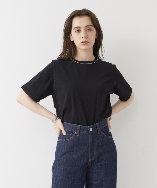 collex(コレックス)の「ハイツイストコットンニットTシャツ(ニット/セーター・レディース・ダークオレンジ/ベージュ/ブラック・フリー)」の6枚目の写真