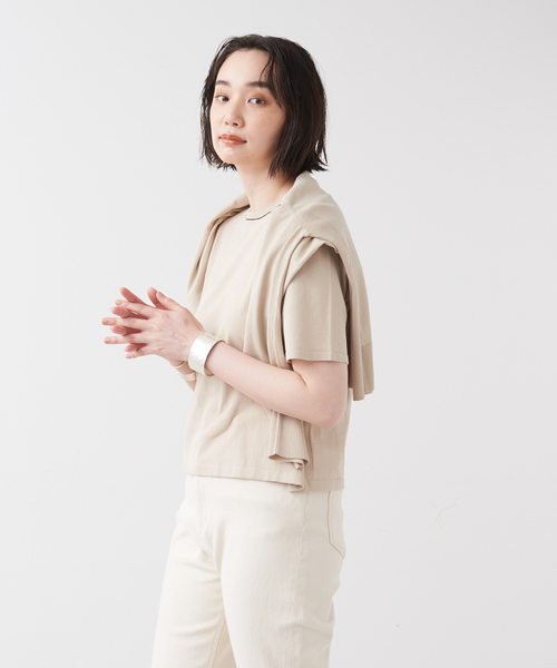 collex(コレックス)の「ハイツイストコットンニットTシャツ(ニット/セーター・レディース・ダークオレンジ/ベージュ/ブラック・フリー)」の8枚目の写真