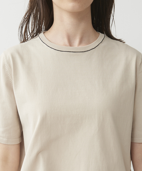 collex(コレックス)の「ハイツイストコットンニットTシャツ(ニット/セーター・レディース・ダークオレンジ/ベージュ/ブラック・フリー)」の13枚目の写真