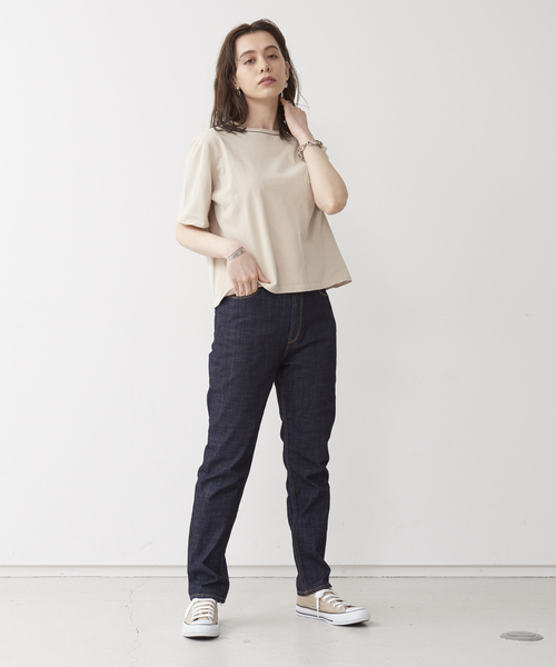 collex(コレックス)の「ハイツイストコットンニットTシャツ(ニット/セーター・レディース・ダークオレンジ/ベージュ/ブラック・フリー)」の18枚目の写真