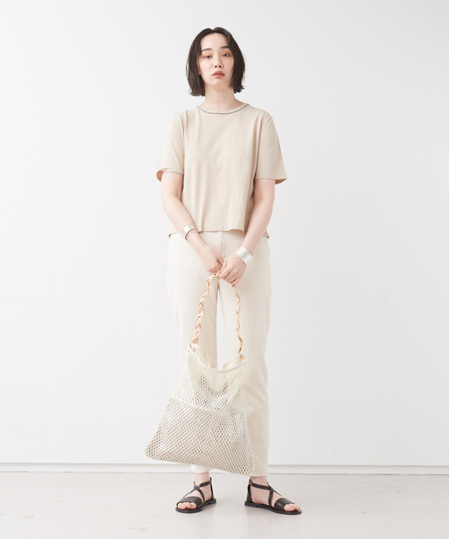 collex(コレックス)の「ハイツイストコットンニットTシャツ(ニット/セーター・レディース・ダークオレンジ/ベージュ/ブラック・フリー)」の20枚目の写真