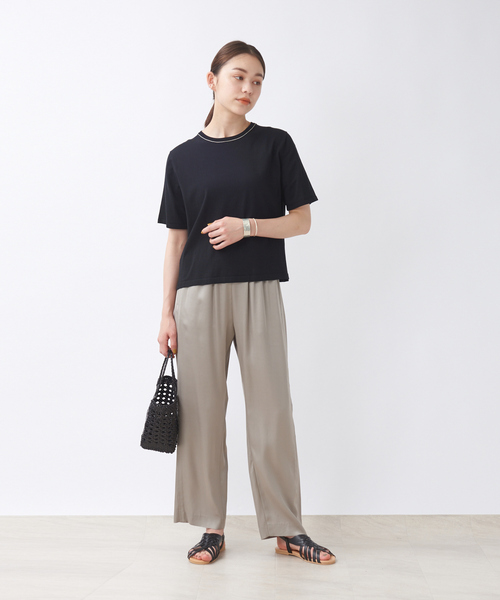 collex(コレックス)の「ハイツイストコットンニットTシャツ(ニット/セーター・レディース・ダークオレンジ/ベージュ/ブラック・フリー)」の22枚目の写真