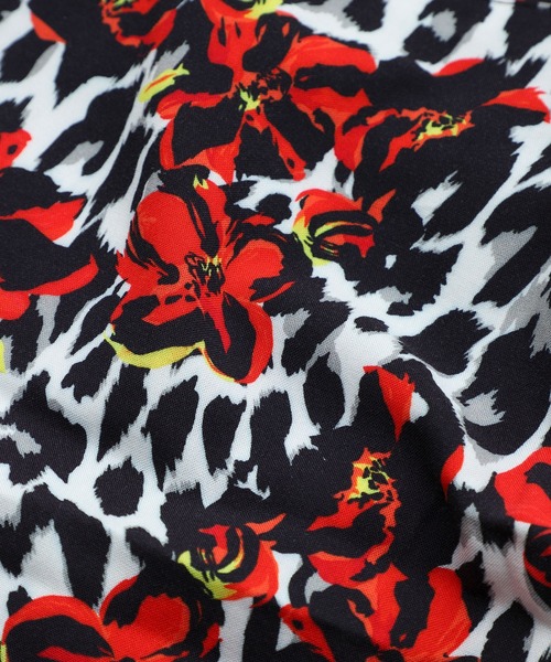 X-girl（エックスガール）の「FLORAL LEOPARD ALOHA TUCKED