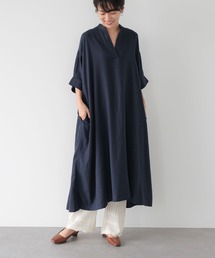 AMERICAN HOLIC | リネンブレンドスキッパーフレアワンピース(ワンピース)