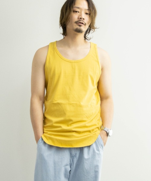 NYLAUS（ナイラス）の「プレーティング天竺 ドライ 接触冷感 ロング丈タンクトップ（タンクトップ・メンズ・ホワイト/ブラック/ベージュ/イエロー/グリーン・LL/M/L）」の5枚目の写真