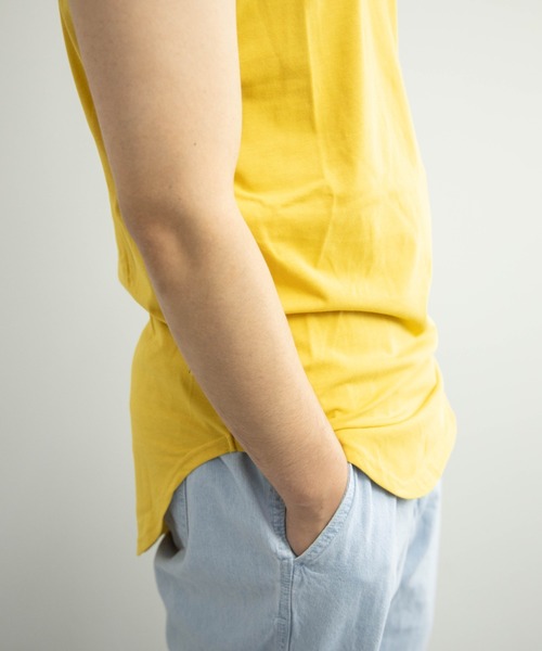 NYLAUS（ナイラス）の「プレーティング天竺 ドライ 接触冷感 ロング丈タンクトップ（タンクトップ・メンズ・ホワイト/ブラック/ベージュ/イエロー/グリーン・LL/M/L）」の12枚目の写真