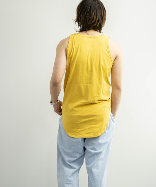 NYLAUS（ナイラス）の「プレーティング天竺 ドライ 接触冷感 ロング丈タンクトップ（タンクトップ・メンズ・ホワイト/ブラック/ベージュ/イエロー/グリーン・LL/M/L）」の8枚目の写真