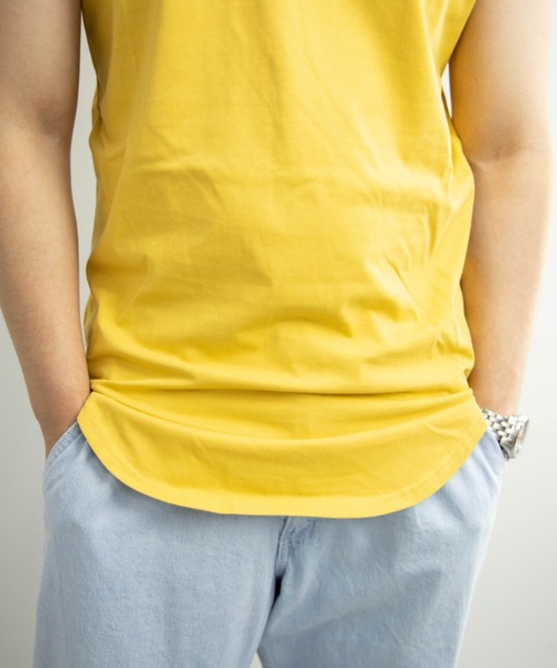 NYLAUS（ナイラス）の「プレーティング天竺 ドライ 接触冷感 ロング丈タンクトップ（タンクトップ・メンズ・ホワイト/ブラック/ベージュ/イエロー/グリーン・LL/M/L）」の10枚目の写真