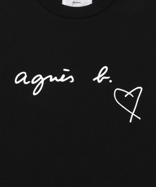agnes b.（アニエスベー）の「【agnes b. pour ADAM ET ROPE'】HEART T-SHIRT（Tシャツ/カットソー・レディース・ブラック/ホワイト・M）」の10枚目の写真