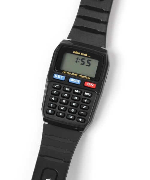 niko and...(ニコアンド)の「カリキュレーターウォッチ(デジタル腕時計・レディース・ブラック/カーキ/オレンジ・0)」の2枚目の写真