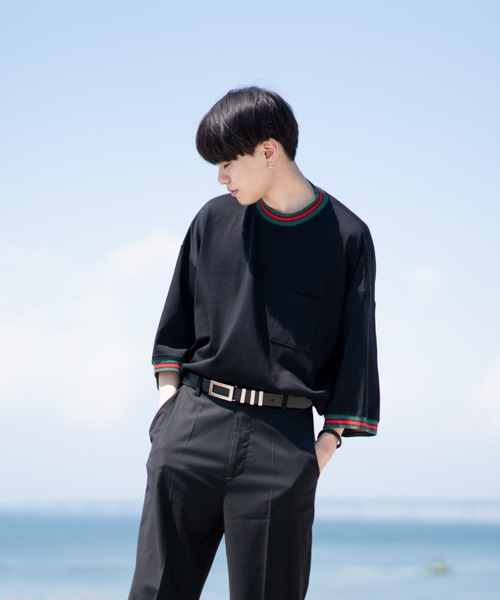 EDEL（エーデル）の「EDEL - リブラインルーズフィットT（Tシャツ/カットソー・メンズ・ホワイト/ブラック・MEDIUM/LARGE）」の13枚目の写真