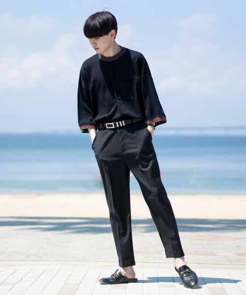 EDEL（エーデル）の「EDEL - リブラインルーズフィットT（Tシャツ/カットソー・メンズ・ホワイト/ブラック・MEDIUM/LARGE）」の17枚目の写真