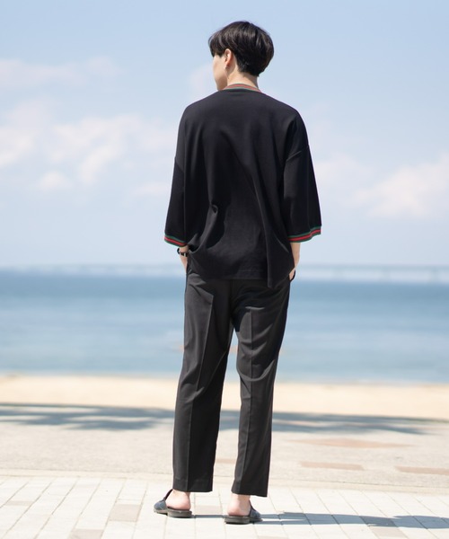 EDEL（エーデル）の「EDEL - リブラインルーズフィットT（Tシャツ/カットソー・メンズ・ホワイト/ブラック・MEDIUM/LARGE）」の7枚目の写真