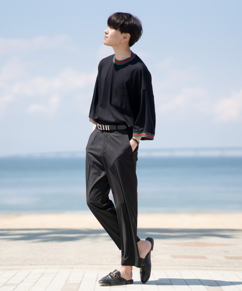 EDEL（エーデル）の「EDEL - リブラインルーズフィットT（Tシャツ/カットソー・メンズ・ホワイト/ブラック・MEDIUM/LARGE）」の18枚目の写真