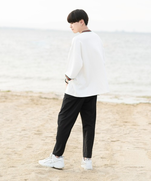 EDEL（エーデル）の「EDEL - リブラインルーズフィットT（Tシャツ/カットソー・メンズ・ホワイト/ブラック・MEDIUM/LARGE）」の19枚目の写真