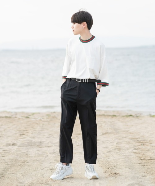 EDEL（エーデル）の「EDEL - リブラインルーズフィットT（Tシャツ/カットソー・メンズ・ホワイト/ブラック・MEDIUM/LARGE）」の20枚目の写真