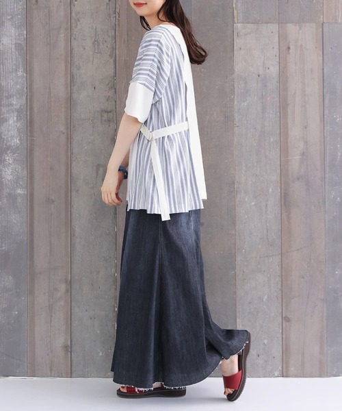 n'OrLABEL（ノアールレーベル）の「【廃盤】『アシンメトリー切替ストライプTシャツ』（Tシャツ/カットソー・レディース・ブラック/オフホワイト・FREE）」の10枚目の写真