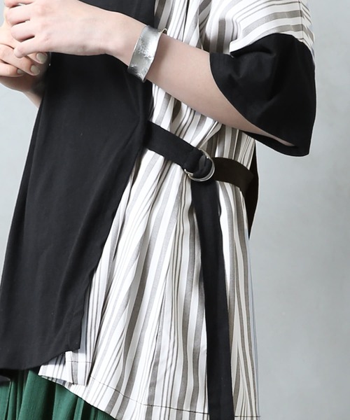 n'OrLABEL（ノアールレーベル）の「【廃盤】『アシンメトリー切替ストライプTシャツ』（Tシャツ/カットソー・レディース・ブラック/オフホワイト・FREE）」の17枚目の写真