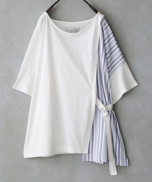 n'OrLABEL（ノアールレーベル）の「【廃盤】『アシンメトリー切替ストライプTシャツ』（Tシャツ/カットソー・レディース・ブラック/オフホワイト・FREE）」の15枚目の写真