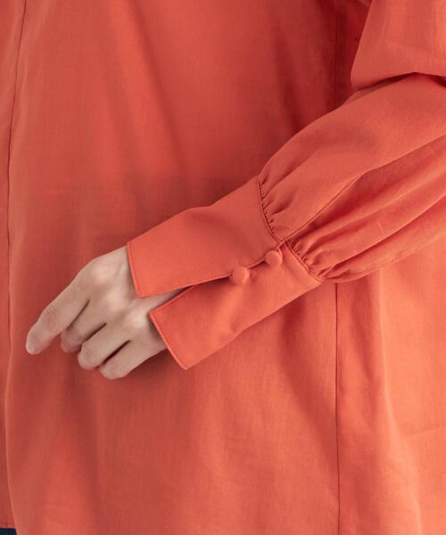 green label relaxing（グリーンレーベルリラクシング）の「ラッフルカラー ブラウス（シャツ/ブラウス・レディース・ブラック/オレンジ/ナチュラル・FREE）」の10枚目の写真