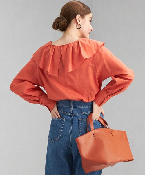 green label relaxing（グリーンレーベルリラクシング）の「ラッフルカラー ブラウス（シャツ/ブラウス・レディース・ブラック/オレンジ/ナチュラル・FREE）」の13枚目の写真