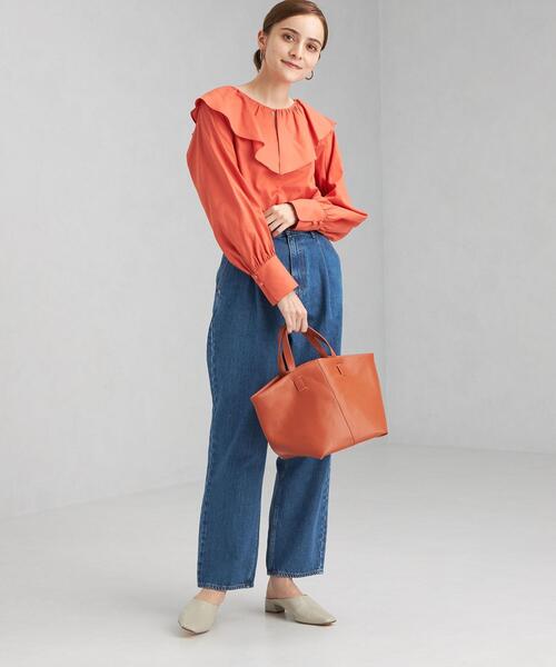 green label relaxing（グリーンレーベルリラクシング）の「ラッフルカラー ブラウス（シャツ/ブラウス・レディース・ブラック/オレンジ/ナチュラル・FREE）」の14枚目の写真