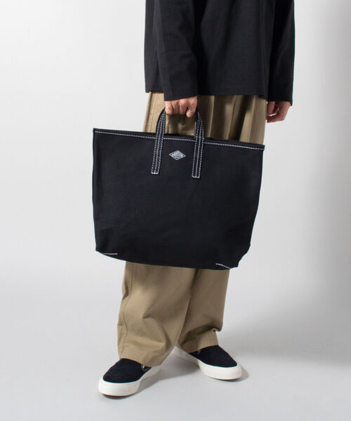 DANTON（ダントン）の「【DANTON/ダントン】トートバック Mサイズ #DT-H004 LCS（トートバッグ・メンズ・ブラック/グリーン/キナリ・FREE）」の5枚目の写真