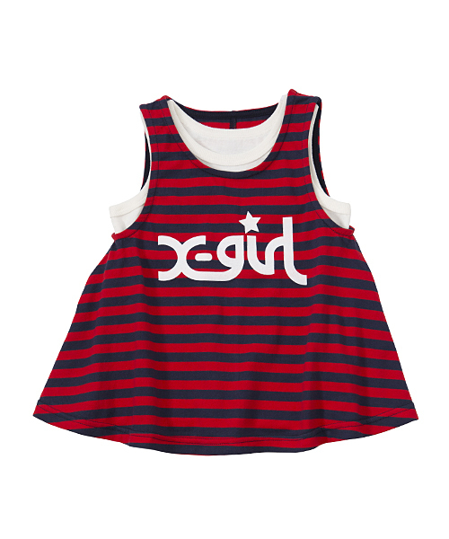 X-girl Stages(エックスガールステージス)の「2-PIECE TANK SET (2T・3T)(タンクトップ・キッズ・ブラック/レッド・2T/3T)」の4枚目の写真