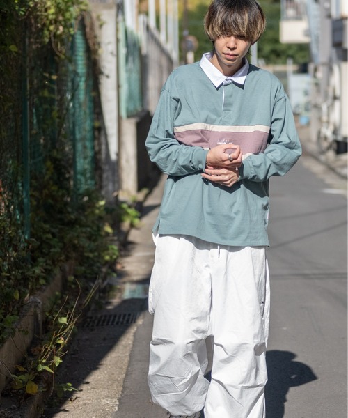 Limited Line Naive Magic(リミテッドラインナイーブマジック)の「【a】天竺ラガーロングTシャツ(Tシャツ/カットソー・メンズ・グリーン/ブルー/ベージュ系その他・LARGE/MEDIUM)」の2枚目の写真
