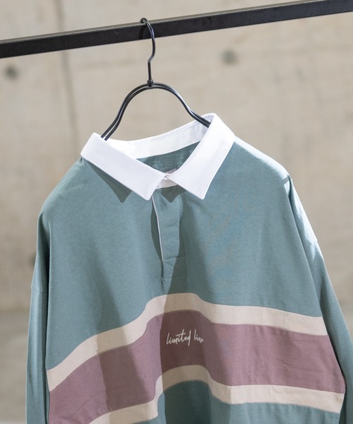 Limited Line Naive Magic(リミテッドラインナイーブマジック)の「【a】天竺ラガーロングTシャツ(Tシャツ/カットソー・メンズ・グリーン/ブルー/ベージュ系その他・LARGE/MEDIUM)」の6枚目の写真