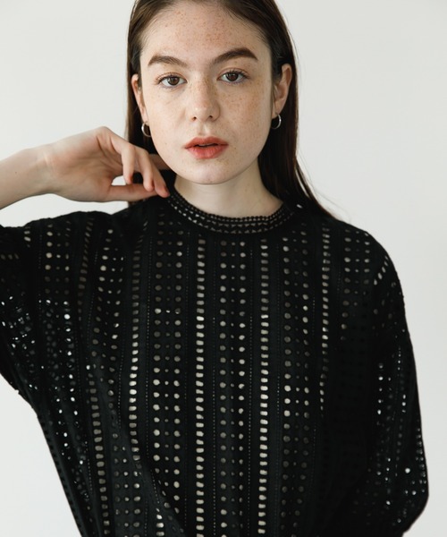 koe（コエ）の「レースブラウス*（シャツ/ブラウス・レディース・ブラック/ホワイト・FREE）」の2枚目の写真