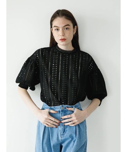 koe（コエ）の「レースブラウス*（シャツ/ブラウス・レディース・ブラック/ホワイト・FREE）」の5枚目の写真