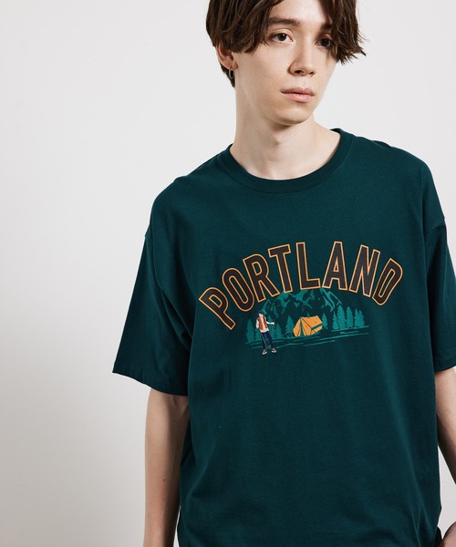 JUNRED（ジュンレッド）の「USAフロントカレッジTシャツ（Tシャツ/カットソー・メンズ・ワイン/グリーン/ホワイト・M/LL/L）」の3枚目の写真